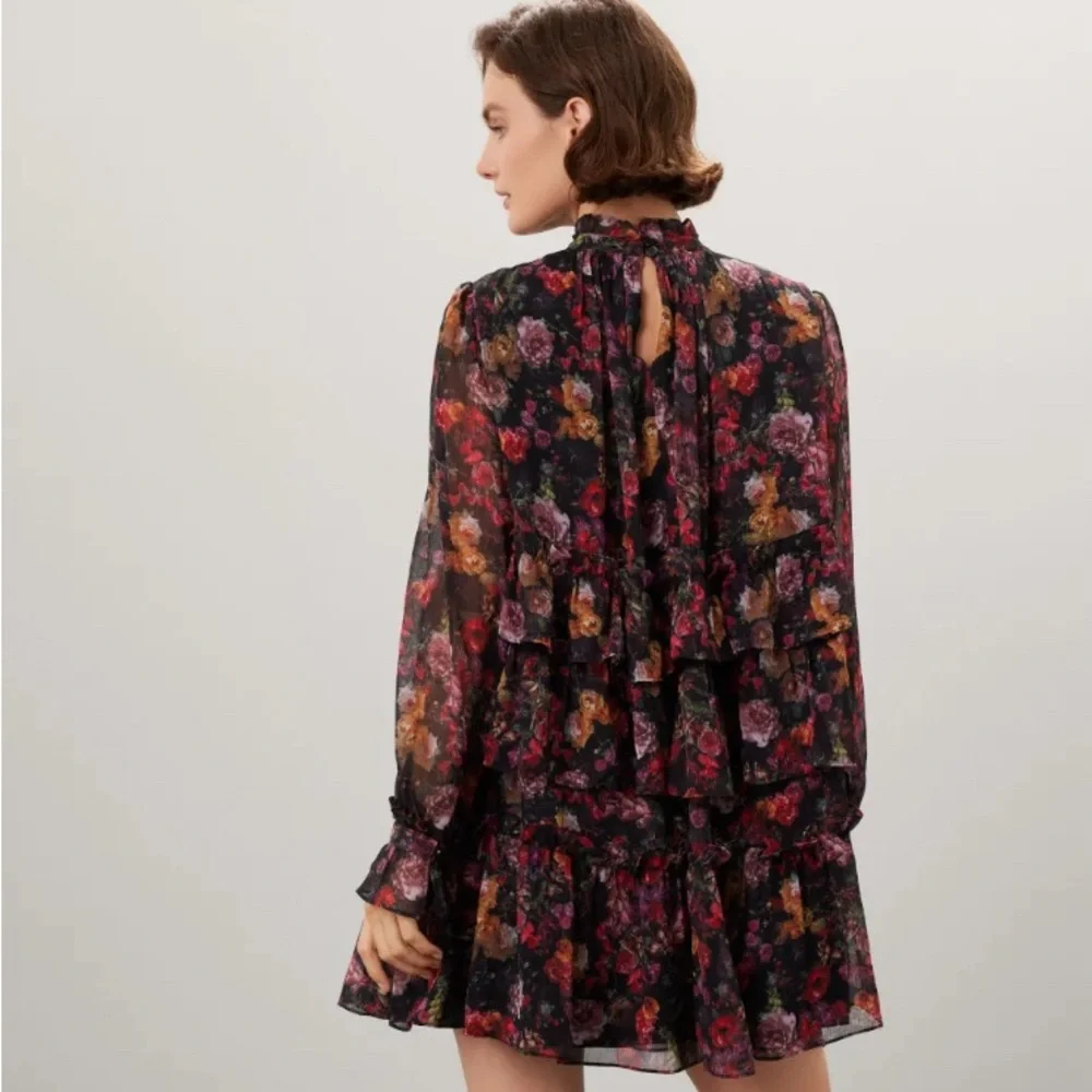ADAM LIPPES COLLECTIVE FLORAL RUFFLE DRESS - Picture 3 of 6